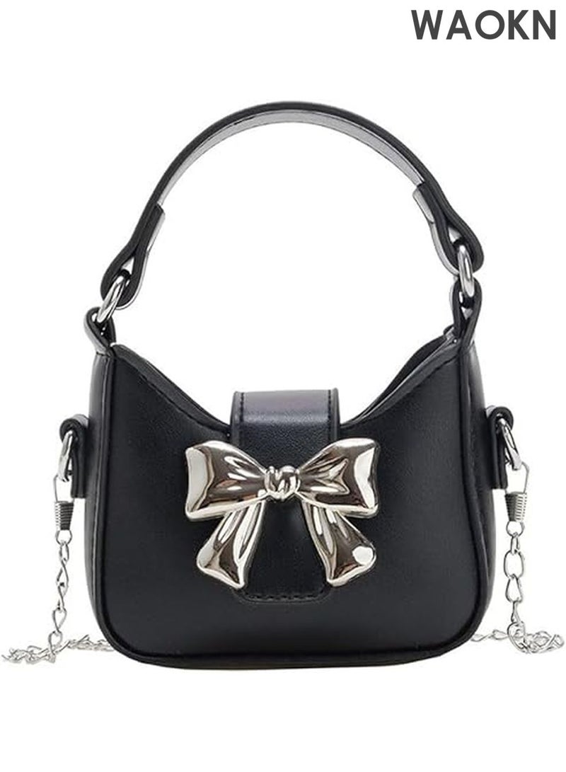 دبليو أيه أو كي أن حقيبة كروس بودي صغيرة للفتيات الصغيرات - حقيبة يد جذابة مزودة بمشبك مغناطيسي وحزام قابل للتعديل - حقيبة كتف لطيفة للأطفال من سن 4 إلى 12 عامًا - هدية عيد ميلاد مثالية وهدايا للحفلات وإكسسوارات للارتداء (أسود) - Image 1