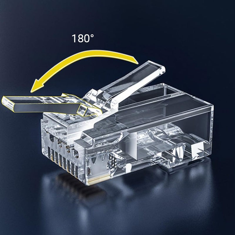 زيراكس عبوة تحتوي على 100 وصلة RJ45 من نوع Cat6، قابلة للتوصيل المباشر، مصممة لكابلات UTP سواء كانت مفردة أو متعددة الأسلاك (Solid or Stranded UTP Cable). - Image 5