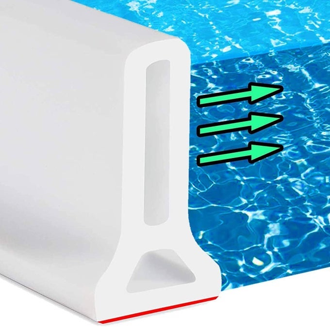 3FT5FT6FT8FT10FT COLLAPSIBLE SHOWER THRESHOLD WATER WATEI BARRIER FOR SHOWER AND WATER STOPPER KEEPS WATER INSIDE WATER THRESHOLD FOR WET AND DRY SEPARATION 5FT