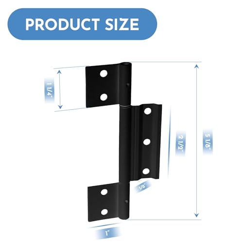 SyunsXoon 3Pack Black Screen Door Hinges Aluminum Matte Black Residential Storm Door Hinge 18 in Grooved Center fits for Most Screen Doors - Image 3