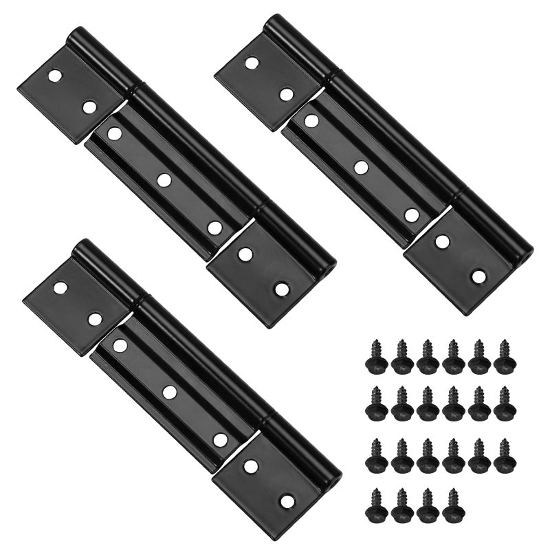 SyunsXoon 3Pack Black Screen Door Hinges Aluminum Matte Black Residential Storm Door Hinge 18 in Grooved Center fits for Most Screen Doors - Image 2