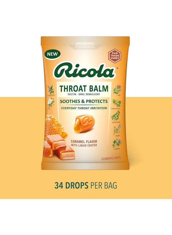 Ricola Throat Balm Caramel Throat Drops With Liquid Center, 34 Count (Pack Of 4) Coat & Protect Your Throat, Daily Throat Relief & Protection, Oral Demulcent - Image 2