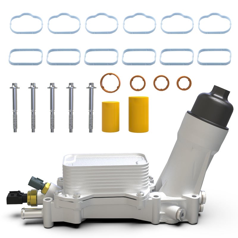 926959 Aluminum Engine Oil Cooler for Jeep Cherokee Wrangler JK Chrysler 300 Pacifica Dodge Durango Journey Charger Challenger Grand Caravan Ram ProMaster 1500 2500 3500 Oil Filter Housing Adapter