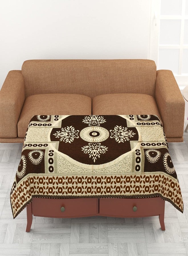 jayvaam Sawna Homes 5 Seater Sofa Cover Set - 3 + 1+1 Chennile Heavy Velvet Fabric Sofa Cover Back 5 Seater With 6 Pcs Arms Sofa Cover And Centre Table Cover, Coffee - Image 4