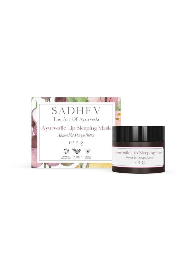 SADHEV Ayurvedic Lip Sleeping Mask With Almond And Mango Butter For Nourish, Hydrate, Reduce Lip Lines, And Restores Moisture Effectively To The Lip Skin, 5 Grams - Image 2