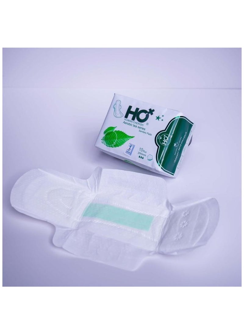 HUMAN CHERISH - Pads Aerobic Tea Sanitary Towels 10 Pcs - Image 1