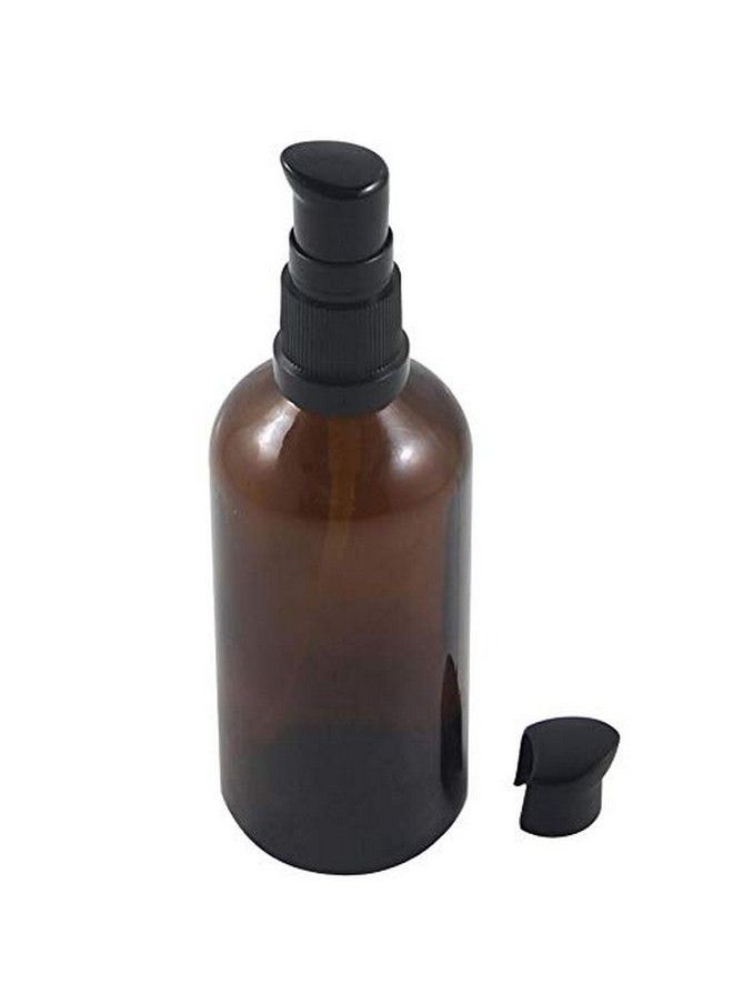 UPSTORE - 2Pcs (100Ml/ 3.4Oz) Amber Glass Empty Pump Press Bottles With Cap Refillable Portable Bottle Vial Case Makeup Pot Jar Travel Sub Bottling For Lotion Essence Emulsion Essence Serum Shampoo - Image 1