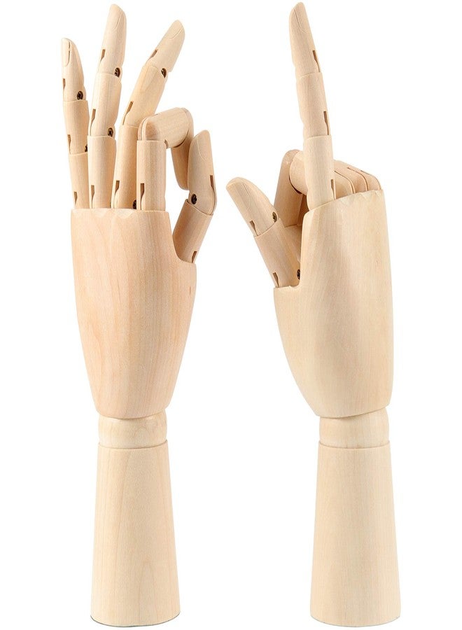 ZEONHAK 4 Pack 11.8 Inches Flexible Wooden Hand Model, Moveable Wood Mannequin Hand for Sketching, Painting, Jewelry Display, Home Office Decoration, Desktop Decoration, Left and Right Hand - Image 5