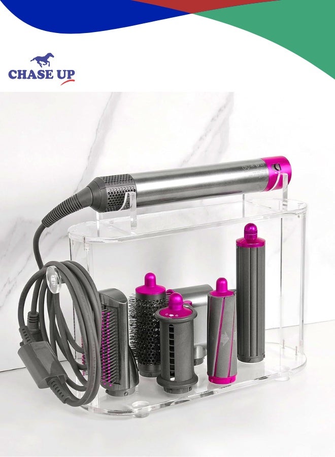 Chase Up Acrylic Dyson Storage Holder – Multifunctional Storage Organizer - Compatible with Dyson Air wrap - 6 Holes Countertop Organizer Desktop Organizer Storage for Household and Bathroom. - Image 1