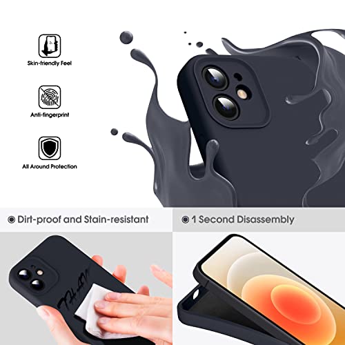 Supdeal Liquid Silicone Case for iPhone 12 Mini, [Camera Protection] [Anti Fingerprint] [Wireless Charging] 4 Layer Phone Case Protective Cover, Built-in Microfiber Case Cover, 5.4", Black - Image 3