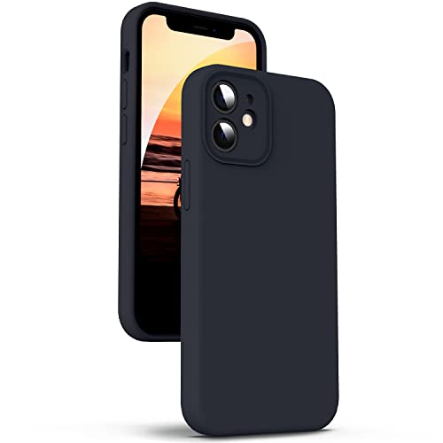 Supdeal Liquid Silicone Case for iPhone 12 Mini, [Camera Protection] [Anti Fingerprint] [Wireless Charging] 4 Layer Phone Case Protective Cover, Built-in Microfiber Case Cover, 5.4", Black - Image 1