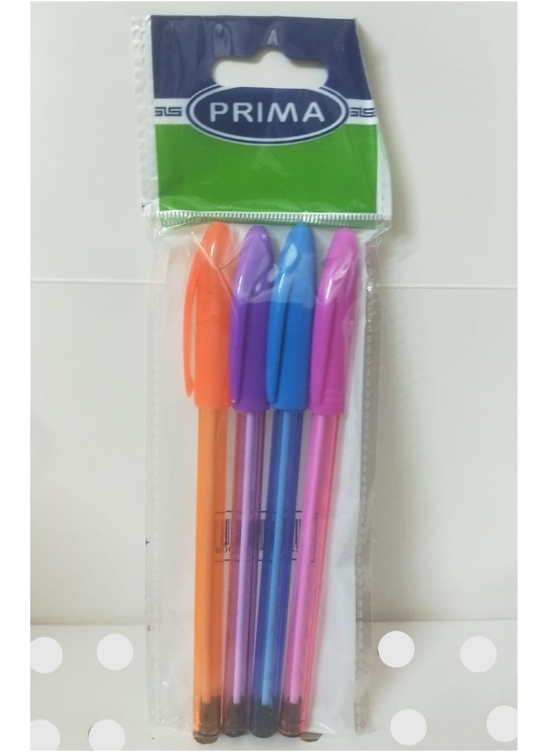 PRIMA Set of 4 Prima Flash Fluorescent Ballpoint Pens, multi-colour  - Image 2