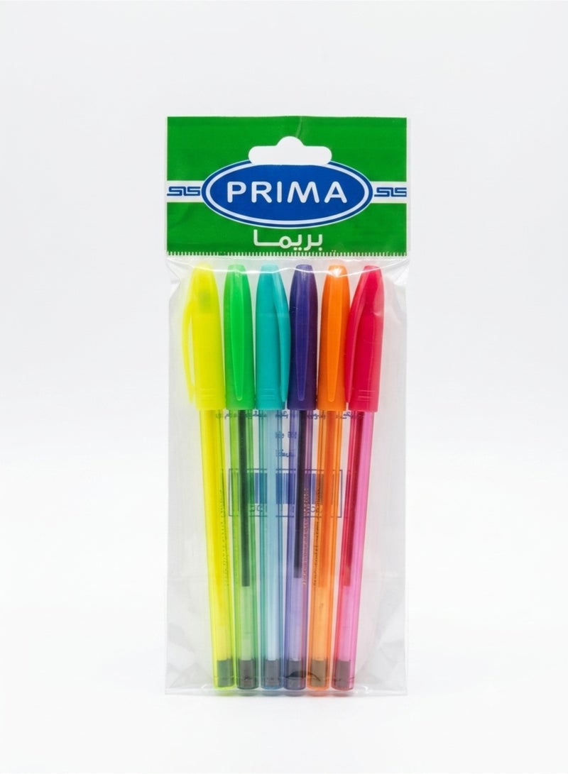 Prima Colorful Pens - 6 Bright Colors for Studying & Planning - Image 1