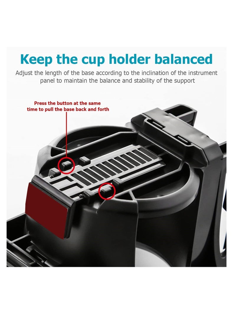 XiuWoo 2 in 1 Car Cup Holder and Phone Mount for Air Vent, Multifunctional Drink Stand, Adjustable Auto Conditioner Vent Bracket, Universal SUV Truck Van - Image 3