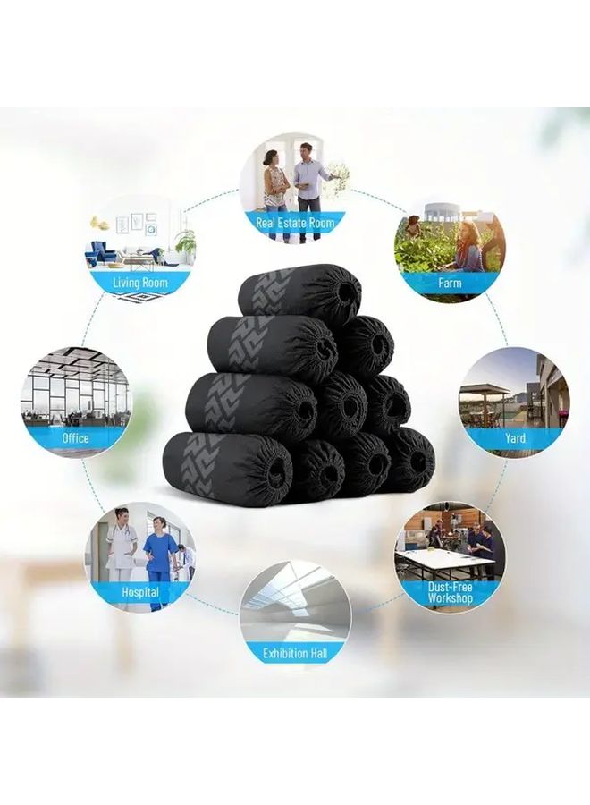Black Disposable Non Slip Shoe Covers Set of 50 Durable Recyclable Fits Up To US 11 Men - Image 5
