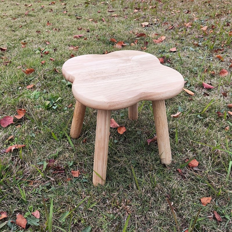 Walnut Hardwood Ottoman Multipurpose Stool For Entryway Living Room Bedroom Office Use - Image 1