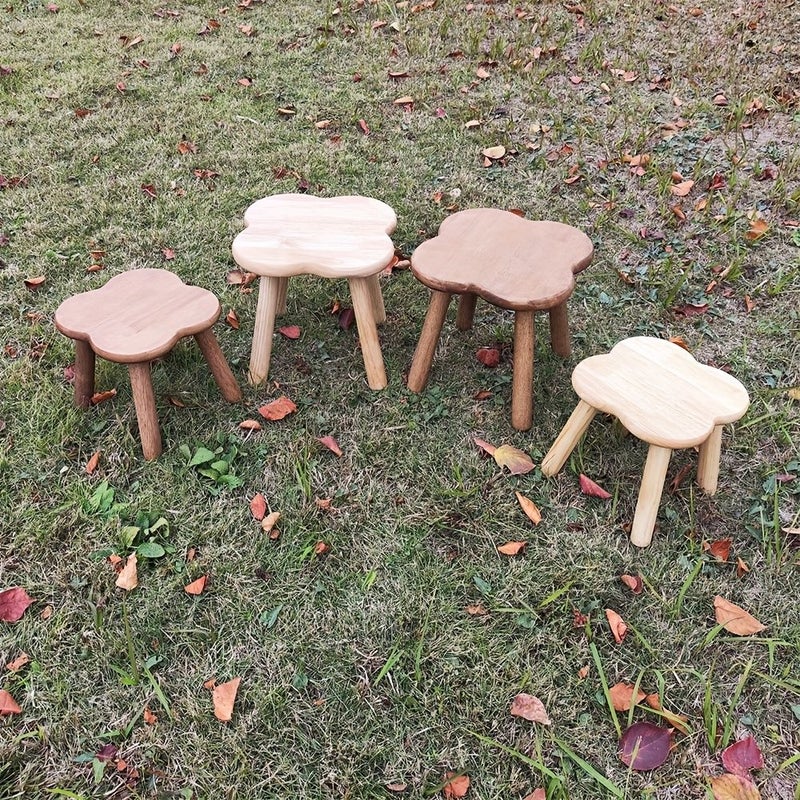 Walnut Hardwood Ottoman Multipurpose Stool For Entryway Living Room Bedroom Office Use - Image 4