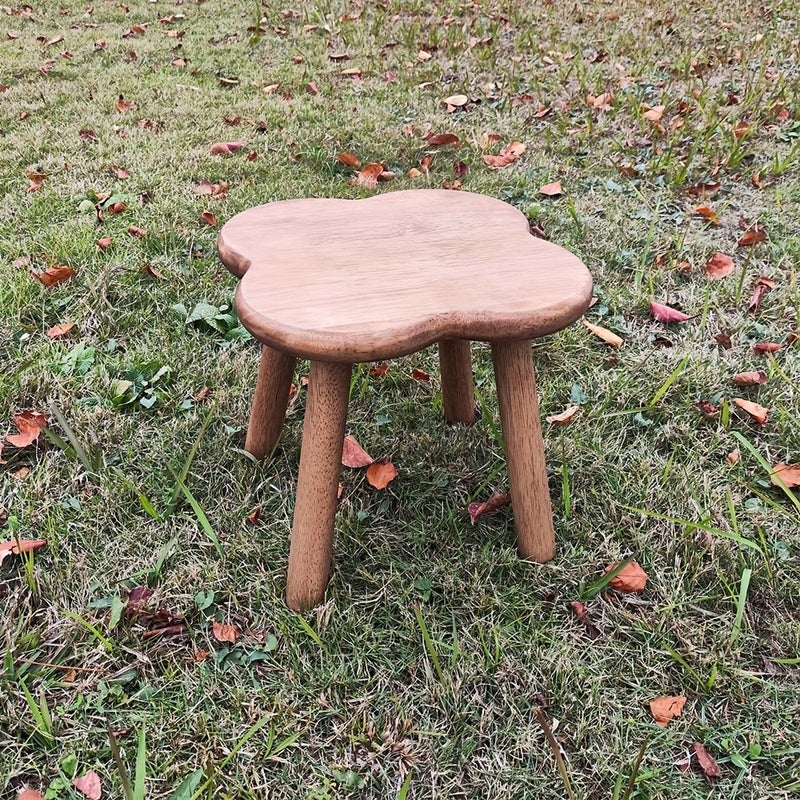 Walnut Hardwood Ottoman Multipurpose Stool For Entryway Living Room Bedroom Office Use - Image 5
