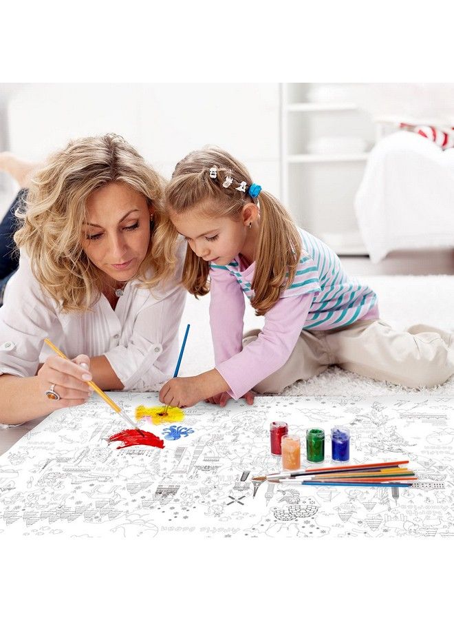 Outus Giant Coloring Poster Jumbo Coloring World Map For Kids Large Coloring Book Kids World Map Coloring Poster Wall Doodle Art Coloring Education Poster For Classroom Home Birthday Party 45.3 X 31.5 Inch  - Image 5