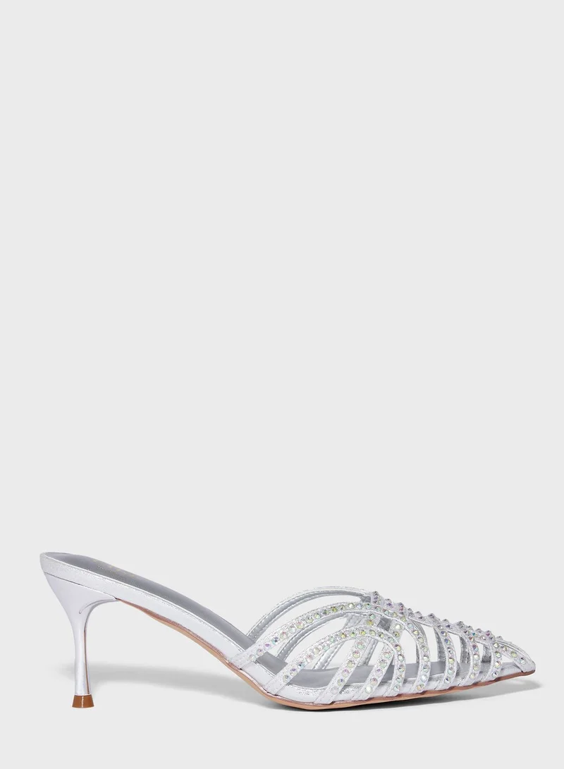 Ella Limited Edition Cut Out Diamante Slip On Pump