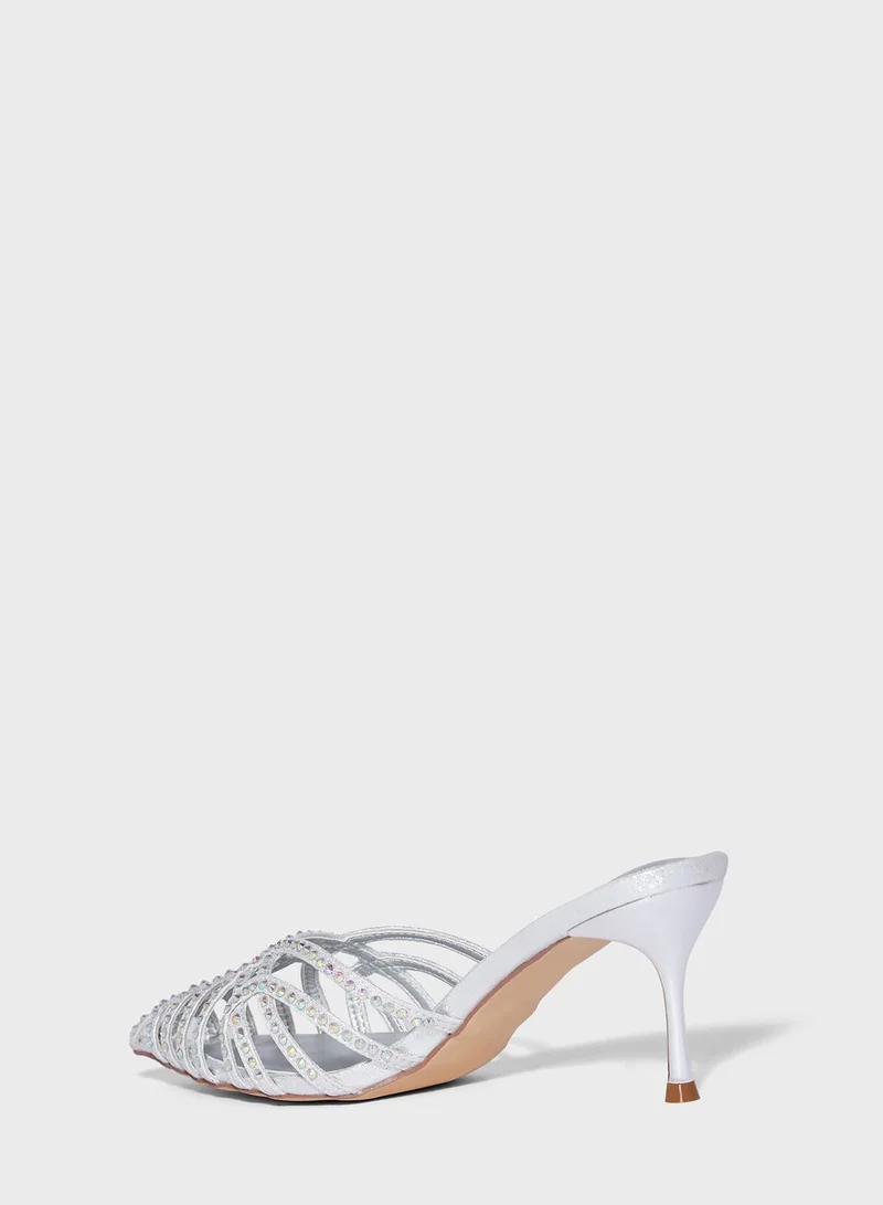 Ella Limited Edition Cut Out Diamante Slip On Pump