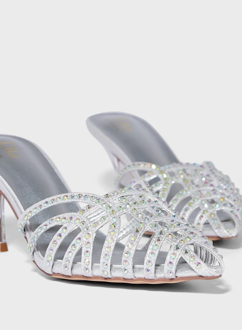 Ella Limited Edition Cut Out Diamante Slip On Pump