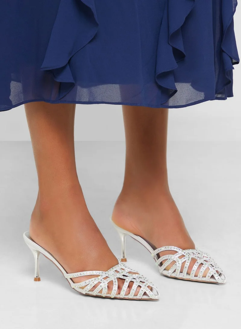 Ella Limited Edition Cut Out Diamante Slip On Pump