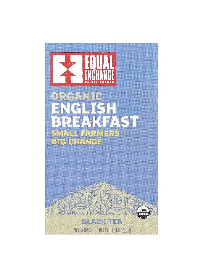 Equal Exchange, Organic English Breakfast, Black Tea, 20 Tea Bags, 1.41 oz (40 g) (Packaging may vary) - Image 1