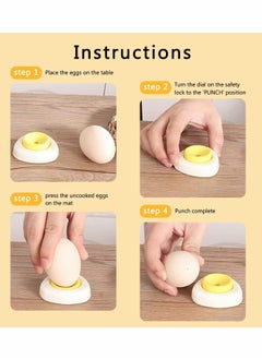 Y&D Hard Boiled Egg Piercer with Safety Lock Feature, for Raw Eggs, Kitchen Dining Bar Cooking Tools Semi-Automatic 4PCS  - Image 4