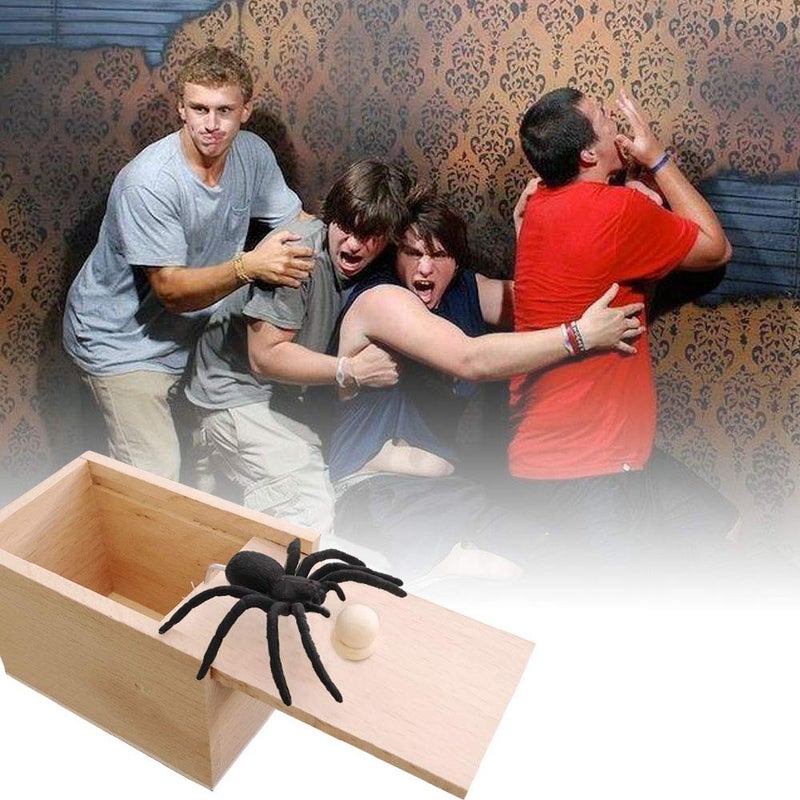 Rtudan Original Spider Scare Prank Box, Hilarious Wooden Scare Box,Handmade Fun Joke Scarebox Toy,Practical Gift Toy Spider Prankoy Prank for Kids Adults - Image 5