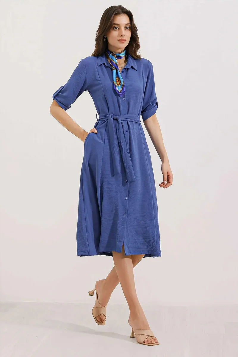 بيغ دارت BDART Textured Midi Dress with Bow