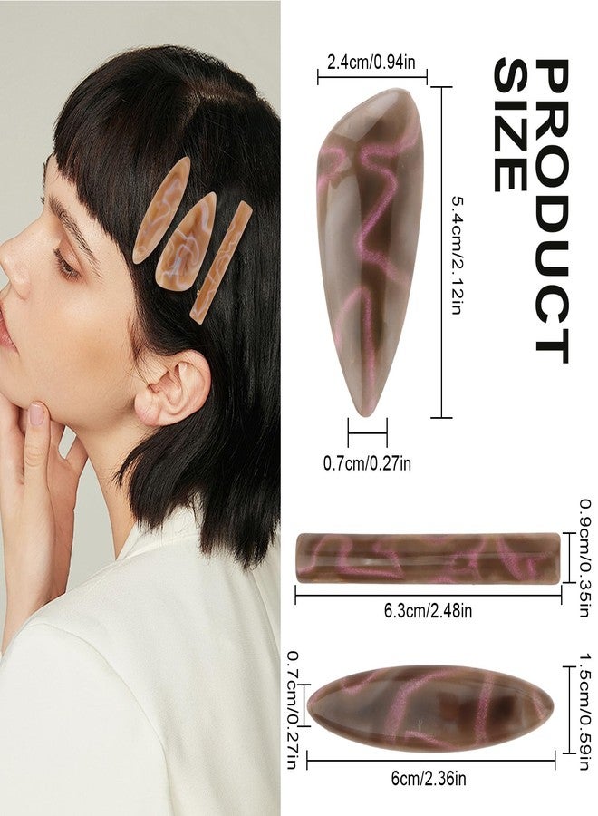 CURASA Alligator Hair Clips 6PCS Metal Acrylic Resin Barrettes Non Slip Alligator Hairpins Fashion Decorative Bangs Accessories Cute French Snap Hairclips For Women Girls Thick Thin Hair - Image 2