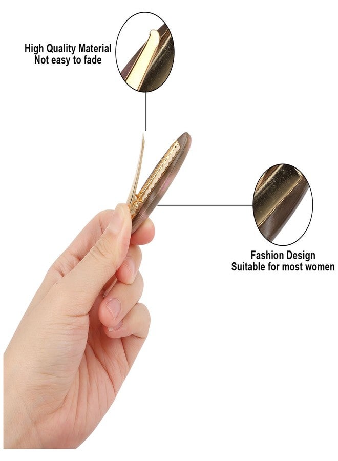 CURASA Alligator Hair Clips 6PCS Metal Acrylic Resin Barrettes Non Slip Alligator Hairpins Fashion Decorative Bangs Accessories Cute French Snap Hairclips For Women Girls Thick Thin Hair - Image 4