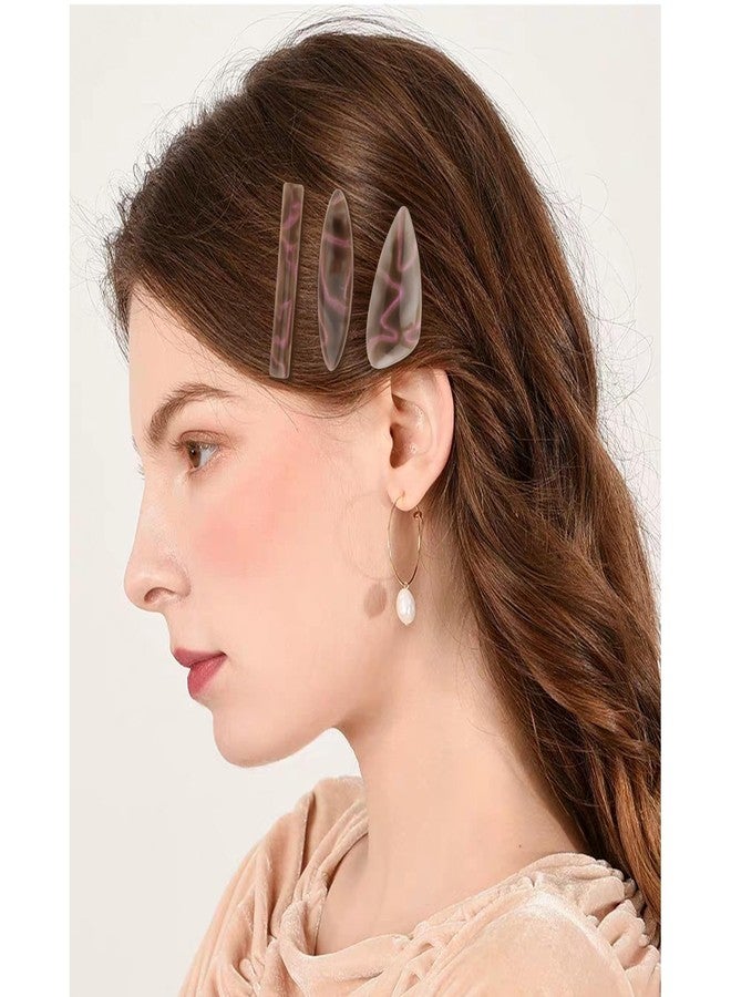 CURASA Alligator Hair Clips 6PCS Metal Acrylic Resin Barrettes Non Slip Alligator Hairpins Fashion Decorative Bangs Accessories Cute French Snap Hairclips For Women Girls Thick Thin Hair - Image 3