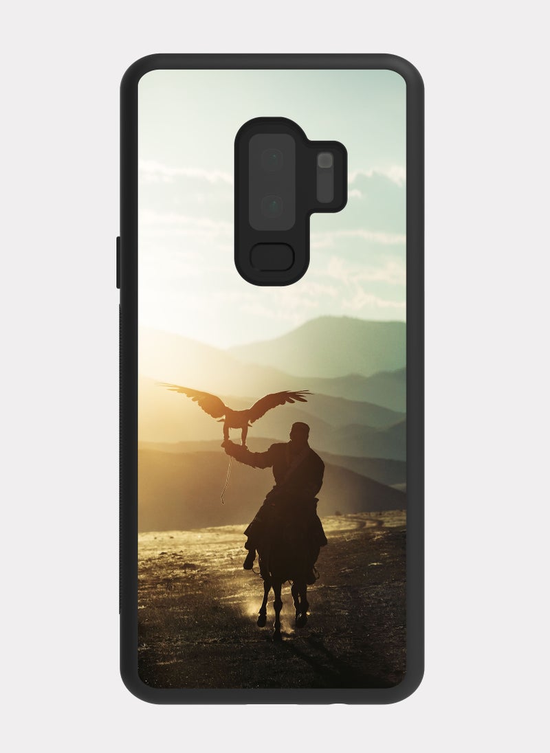 PXLAAT Samsung Galaxy S9 Plus case cover Horse And Horseman And Hawk - Image 1