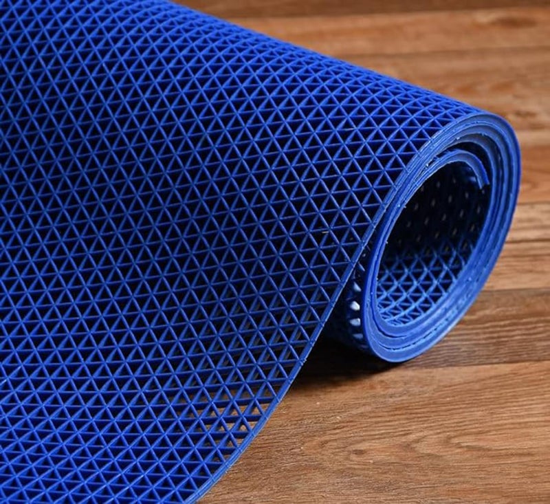 Purav Light Anti Skid Anti Slip Rubber Mat Waterproof Jali Floor Mat for Bathroom Kitchen Balcony Footmats for Home Entrance Door, 2 X 3 feet, Blue - Image 1