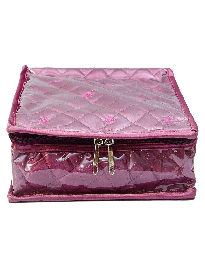 LUCES Combo Purple 2 Bangle Chain Necklace Jewelry Pouch with Cream Ring Earring Box Satin Wardrobe Organizer Jewellery Vanity Box - Image 4