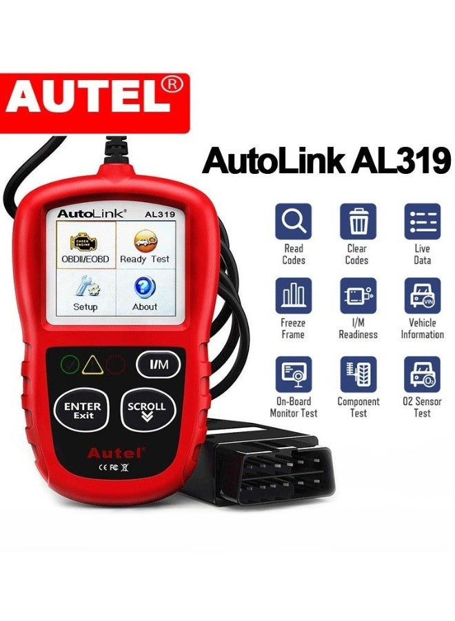 أوتل جهاز مسح AL319 OBD2 لأخطاء محرك السيارة أداة مسح CAN - Image 1