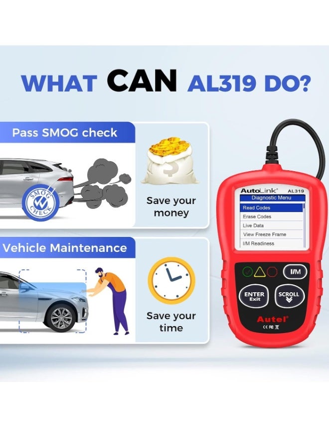 أوتل جهاز مسح AL319 OBD2 لأخطاء محرك السيارة أداة مسح CAN - Image 5