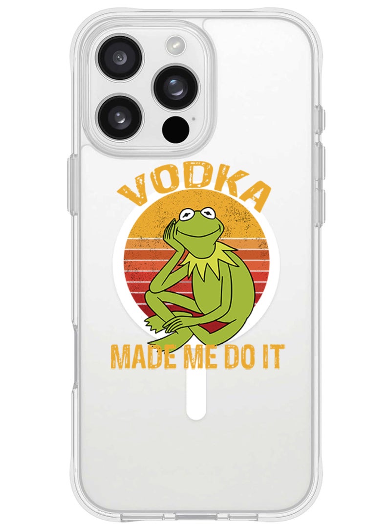 Theodor iPhone 16 Pro Max Magsafe Magnetic Case for iPhone Compatible with Wireless Charging, Shockproof Phone Bumper Cover - Vodka made me do it - Image 1