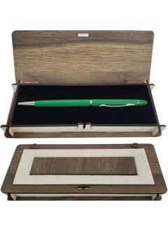 Ema Green Touch Pen with Leather Wooden Box 