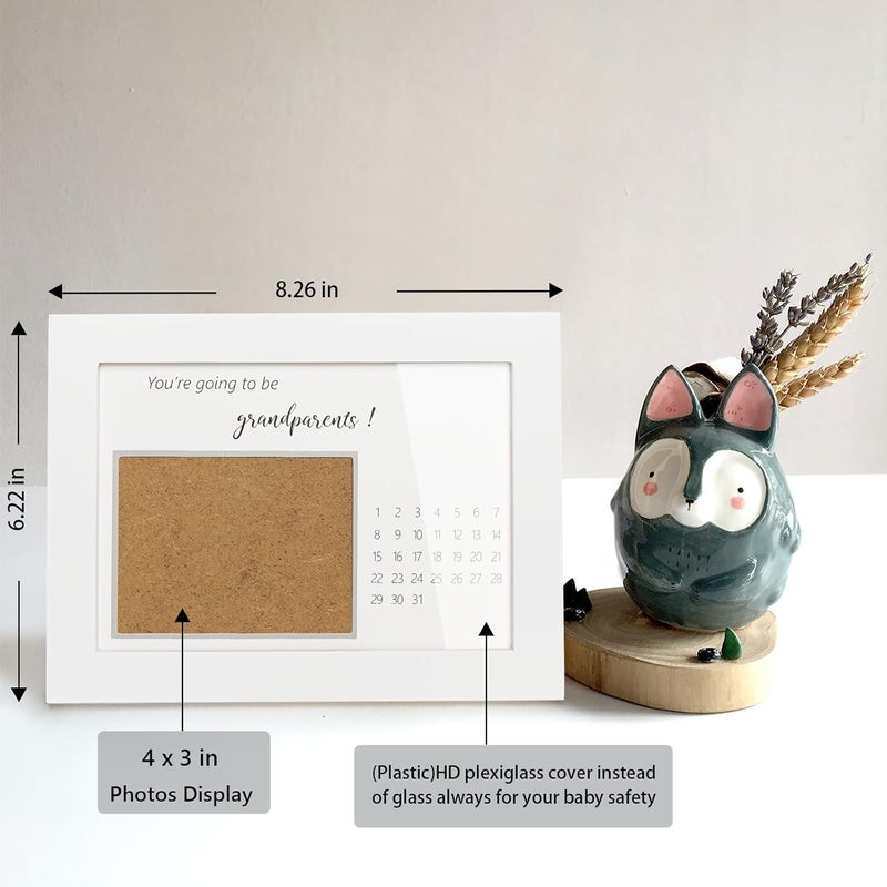 HAMUIERS Pregnancy Announcement for Grandparents Sonogram Picture Frame Baby Announcement Sign Surprise Baby Reveal Ideas to Grandparents Ultrasound Keepsake Frame First Time Grandparents Gifts White - Image 3