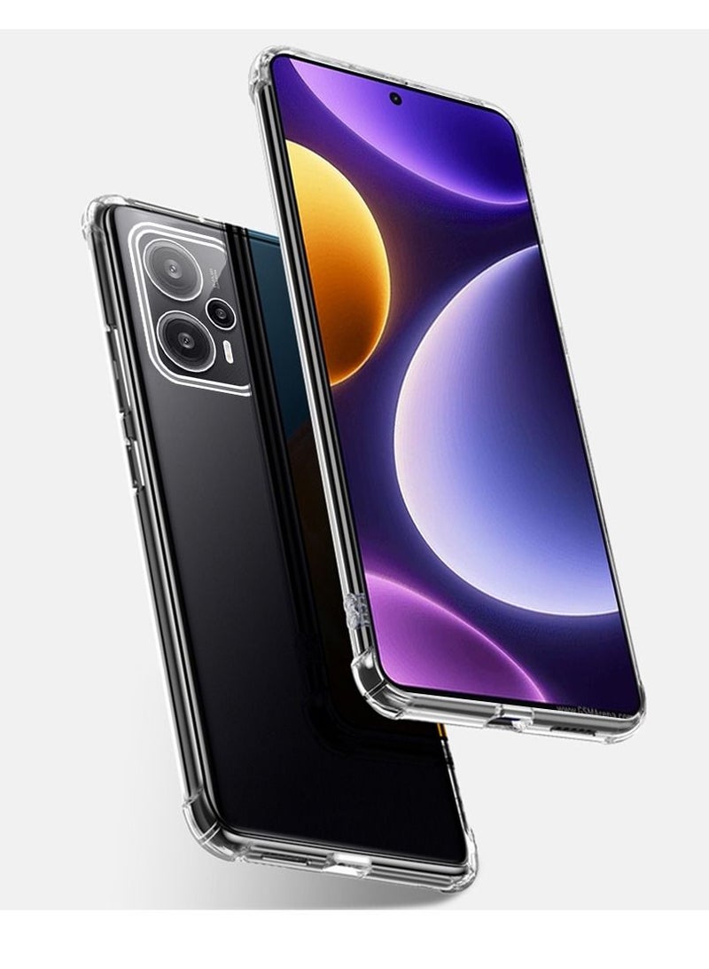 BORTONY Redmi Note 12 Pro+ Clear Case Cover Shockproof flexible Silicone Bumper Cover Transparent Anti-scratch TPU Full Camera Protection designed for Xiaomi Redmi Note 12 Pro+ 5G - Image 1