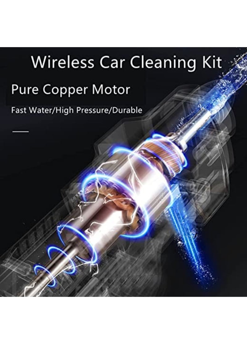 Cordless Electric Pressure Washer Pump Car Cleaning Kit,DC 12V 200W 30Bar Lithium Battery High Pressure Portable Handheld Car Cleaning Device,Extension Bar,Garden/Outdoor Cleaner Tool  - Image 2