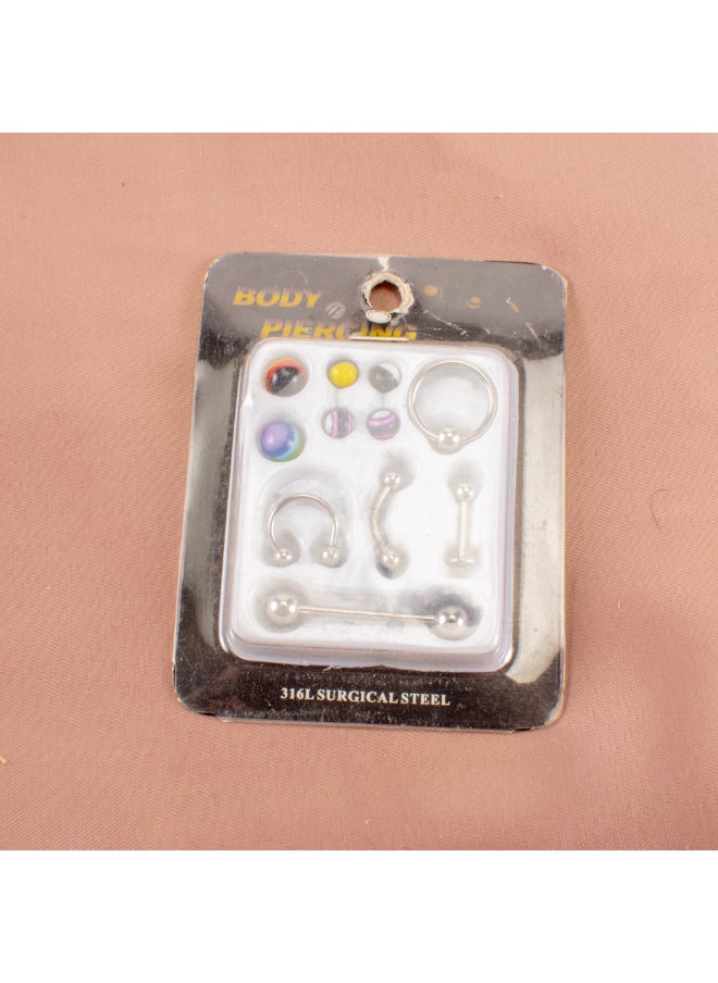 Generic Set of Silver Stainless Steel Body Piercing  - Image 1