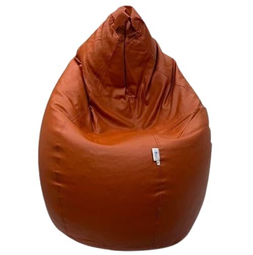 OHSTORE OHSTORE Premium Bean Bag Chair Ultra Comfortable Durable Faux Leather Cover Lightweight Ergonomic Lounge Seat for Home Office Gaming Relaxation Brown XLBB  - Image 1