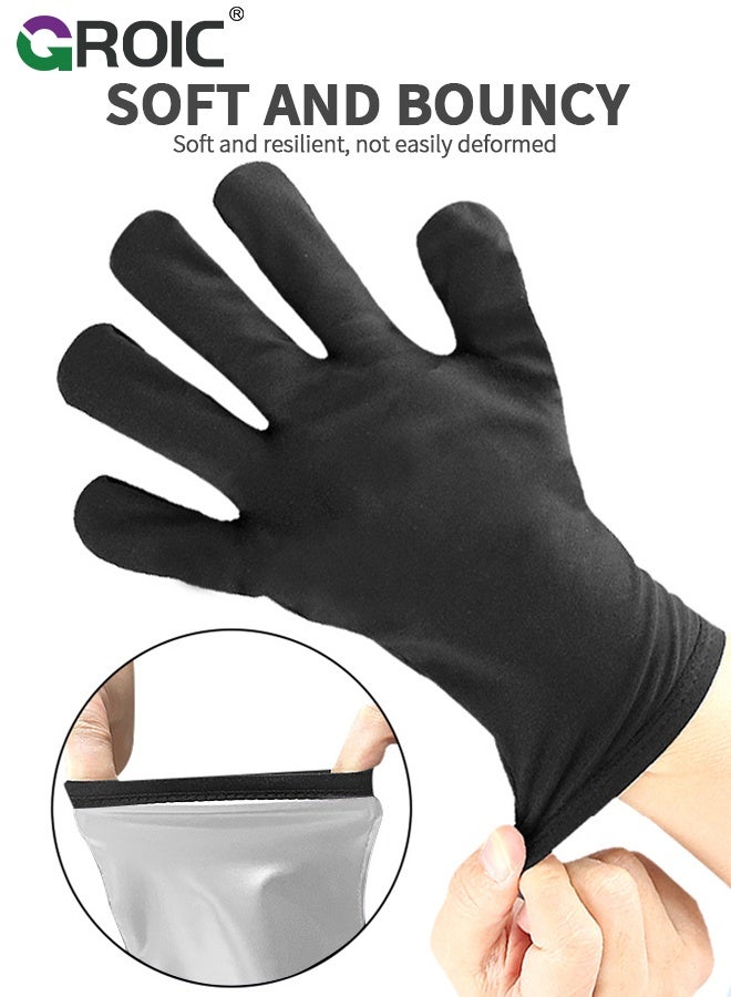 GROIC زوج من قفازات الساونا، تصميم يحتفظ بالحرارة للتدريب واللياقة البدنية، قفازات الساونا لفقدان الوزن وتنظيف اليدين، أغطية يد معززة بالعرق مطلية بالفضة - Image 4