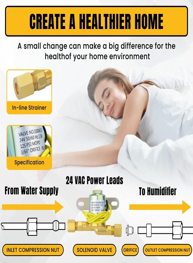 Fetechmate 4040 Humidifier Solenoid Valve Replacement 24V,2.3W,60Hz Brass Humidifier Solenoid Valve Replace A2012-S118,B2035-S2,B2035-S5 Fit for A-prilaire Humidifier 400, 500, 600 and 700 series by Fetechmate - Image 4