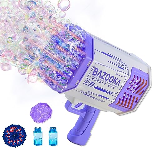 Petrella Toy Bubble Gun for Kids 69 Holes Bubble Machine for Toddlers 13 48 Girls Boys Rechargeable Bazooka Bubble Blower Guns for Wedding Summer Outdoor Party with Bubble Solution - Image 1