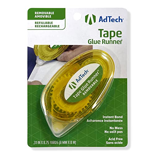 Adtech Crafter's Tape Removable Glue Runner.31"X315" for Tape Runner 05632,Green,yellow - Image 1